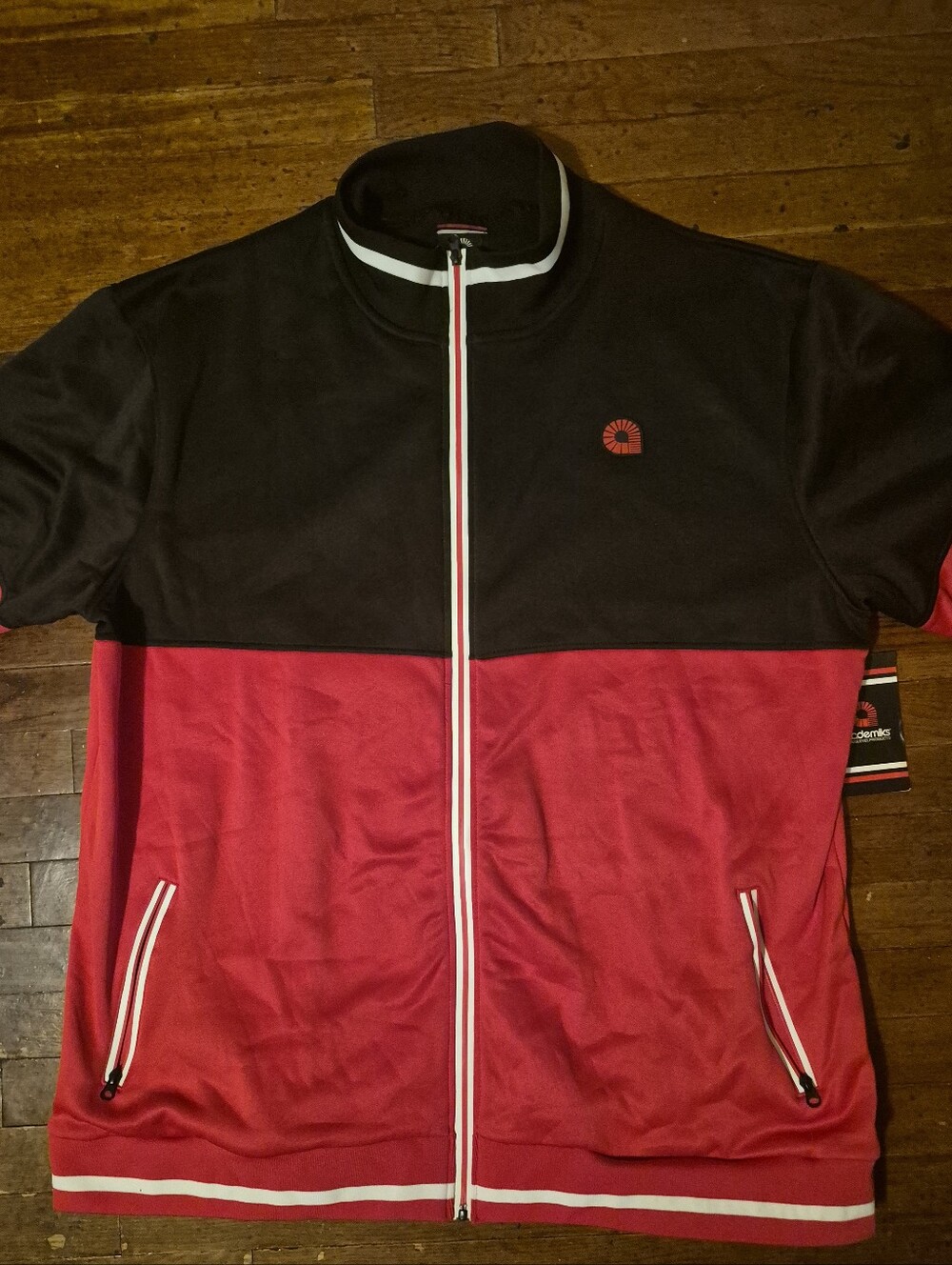 Akademiks Black and Red Colorblock Mens Sz 4XL Track Jacket BNWT